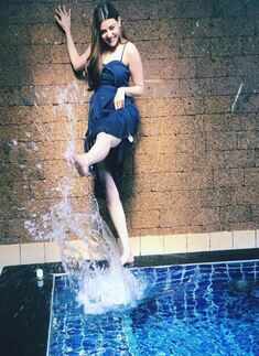 Stunning pictures of actress Kajal Aggarwal enjoying in a pool go viral