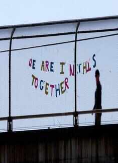 In pics: Sending a message in the coronavirus pandemic