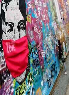 In pics: Sending a message in the coronavirus pandemic