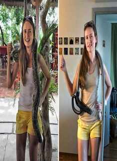 Hilarious pictures of people taking up #QuarantineTravelChallenge to recreate their holidays at home