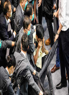 In pics: Hong Kong legislators trade blows 