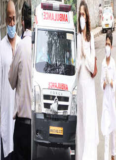 Pictures of teary-eyed Sajid Khan & family bidding final goodbye to music composer Wajid Khan