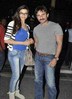Saif, Deepika at airport