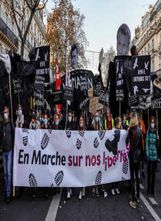French protesters clash with police over proposed security law