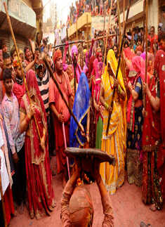 Lathmar Holi celebrated with fervour in Mathura