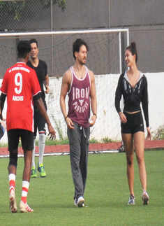 Pictures of Disha Patani practicing football with rumoured beau Tiger Shroff go viral