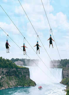 Zip line over Niagara Falls