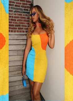 Beyonce&rsquo;s taste for bright coloured outfits