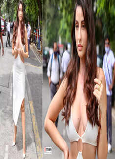 &lsquo;Dilbar&rsquo; girl Nora Fatehi gets trolled for stepping out in a white plunging neckline bodycon dress