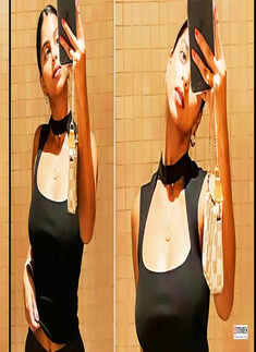 Netizens go gaga as Suhana Khan teases fans with mirror selfies in a trendy cut-out tee and leather pants