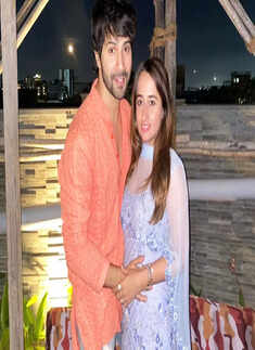 Lovely pictures from Varun Dhawan and Natasha Dalal's first Karwa Chauth celebration