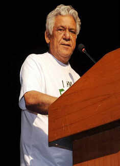 Om Puri with his son @ 'Fools for forests'