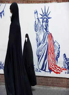 Anti-US graffiti still covers American embassy in Tehran