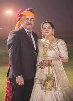 Candid pictures from actress Anshul Chauhan and Ateet Singh's star-studded wedding festivities