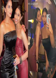 Shah Rukh Khan&rsquo;s daughter Suhana Khan turns heads in a black strapless dress at cousin Alia Chhiba&rsquo;s birthday party