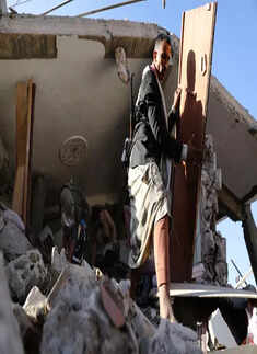 These pictures show devastation caused by Saudi-led coalition air strikes in Yemen