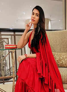 Former Miss India Ankita Shorey looks radiant in a red ruffled saree in these dreamy pictures
