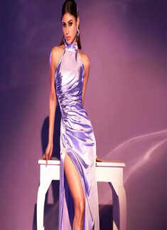 These breathtaking pictures of Mouni Roy in a thigh-high slit gown will make your heart skip a beat