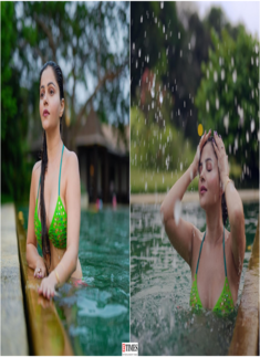 Rubina Dilaik sets internet ablaze in colorful bikini as she chills in the pool, see stunning pictures