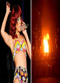 Fire breaks out at Rihanna's concert