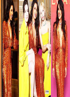 New ravishing pictures of Priyanka Chopra in shimmery brown plunging dress will make you go wow