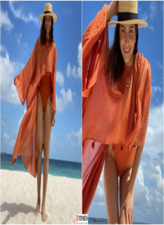 Anushka Sharma makes summer more colourful in orange swimsuit, see beachy snaps