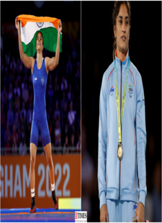 Vinesh Phogat wins hat-trick of CWG gold, pictures from the Birmingham Games surface on the internet