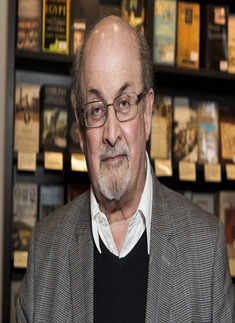 Pictures of renowned author Salman Rushdie who was attacked on the lecture stage in New York