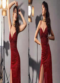 These images of Nora Fatehi in glittery sequined gown will leave you stunned!