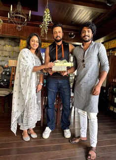 Vasishta Simha and Hariprriya personally handout wedding invites; Kichcha Sudeep, Rishab Shetty, Jaggesh, Uppi among invitees