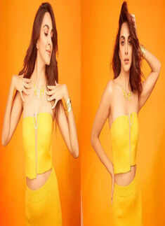 These images of newlywed Kiara Advani in bandeau top and bodycon skirt will leave you stunned! 