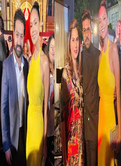 Oscars 2023: Esha Gupta steals the show in a bodycon gown as she poses with Jr NTR, Ram Charan at Priyanka Chopra&rsquo;s party 