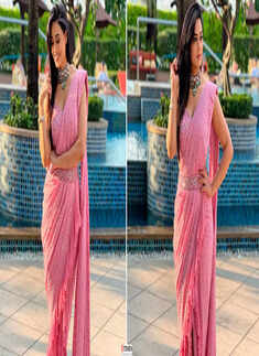 Shweta Tiwari looks pretty in a pink ready-to-wear saree, see pictures