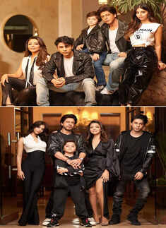 Shah Rukh Khan's stylish family portraits with Gauri, Aryan, Suhana & AbRam Khan go viral