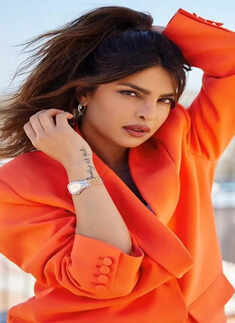 Priyanka Chopra slays like a boss lady in orange pantsuit