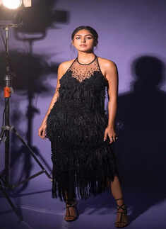 Mrunal Thakur looks bewitchingly beautiful in black tulle dress with halter neckline