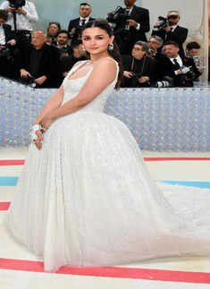 Alia Bhatt makes her Met Gala debut in a pearl white gown