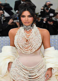 Kim Kardashian drips in pearls at Met Gala 2023