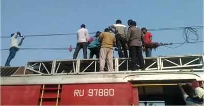 Image result for Train traffic affected for three hours on Salem-Chennai section after overhead cable gets damaged
