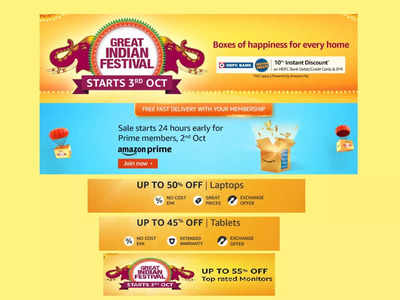 Amazon Great Indian Festival Sale Live For Prime Members Top Deals On Laptops Tablets Monitors Most Searched Products Times Of India