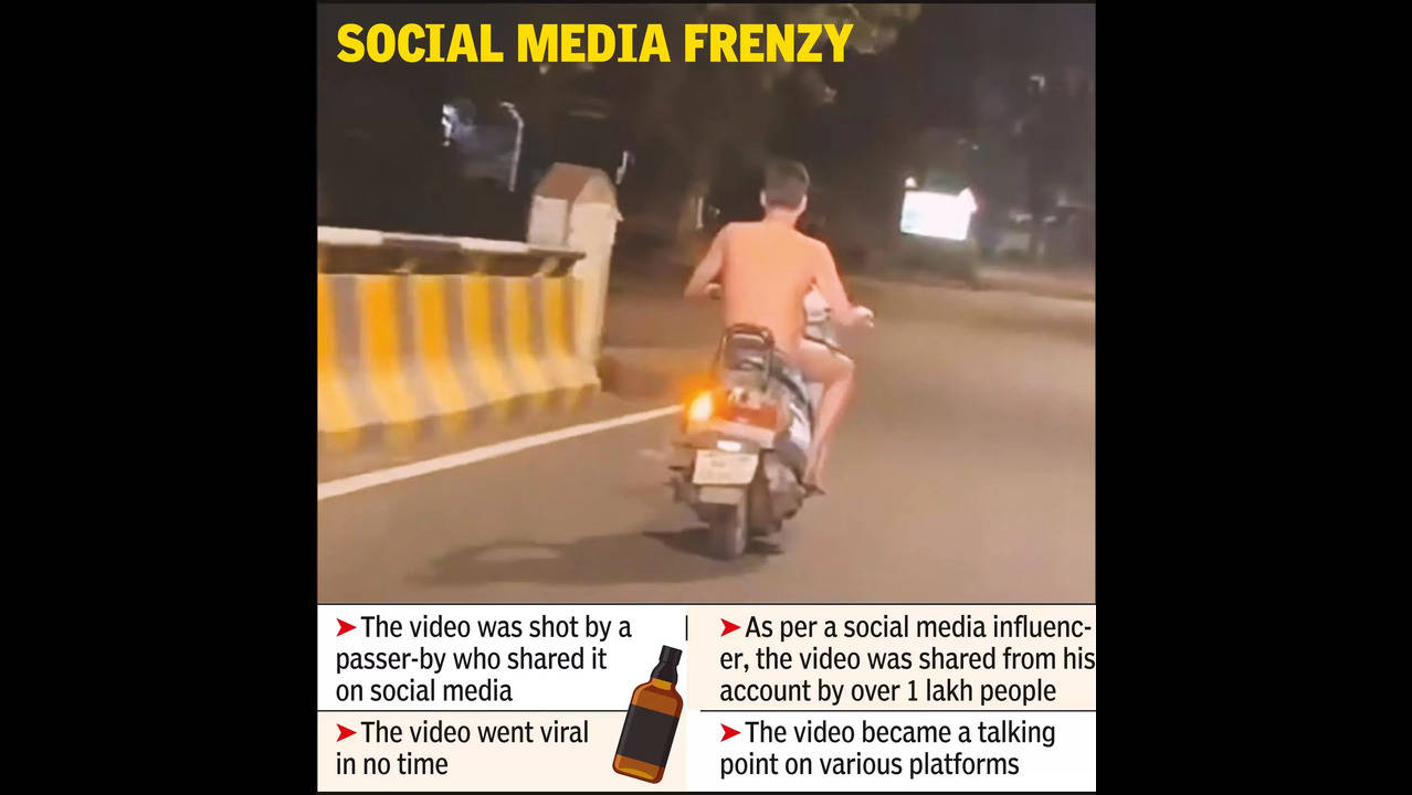 Naked Man: Naked Man Zips Through City On Moped Late Night | Nagpur News -  Times of India