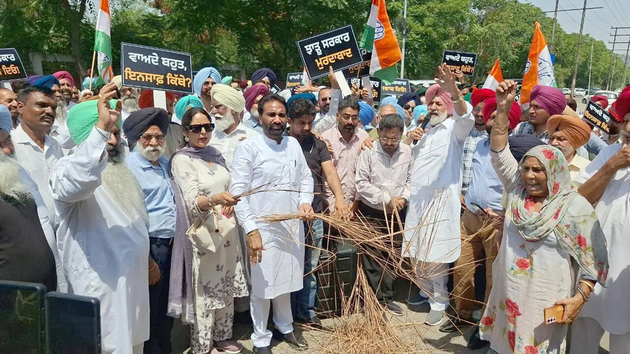 Cong protests in Mohali; alleges vendetta politics