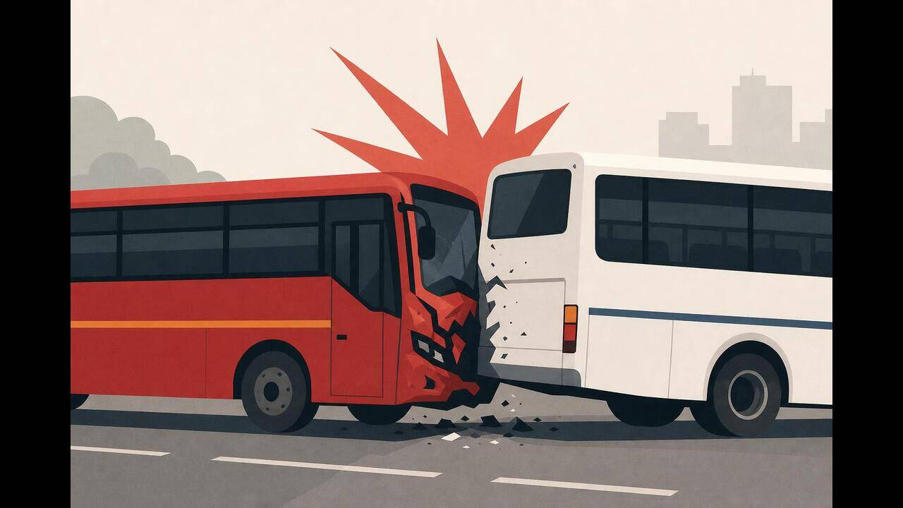 Four bus passengers injured after MSRTC bus hits stationary private bus near Chakan