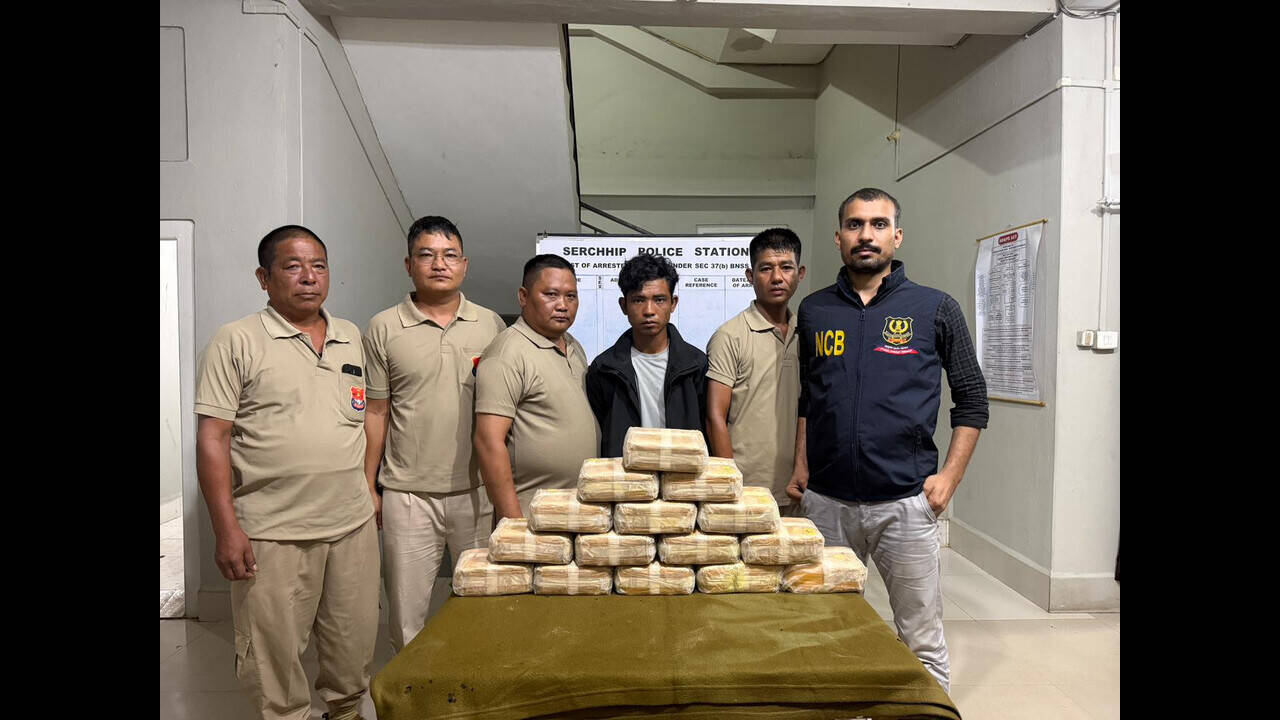 Meth worth Rs 11.41 crore seized in Serchhip; Myanmar national held