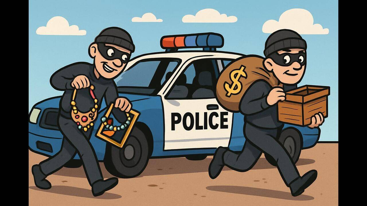 As cops clear traffic, thieves clear out patrol car
