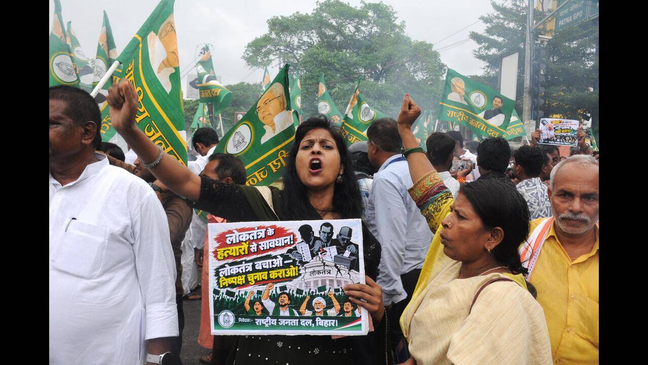 RJD holds protests, demands fresh elections in five states