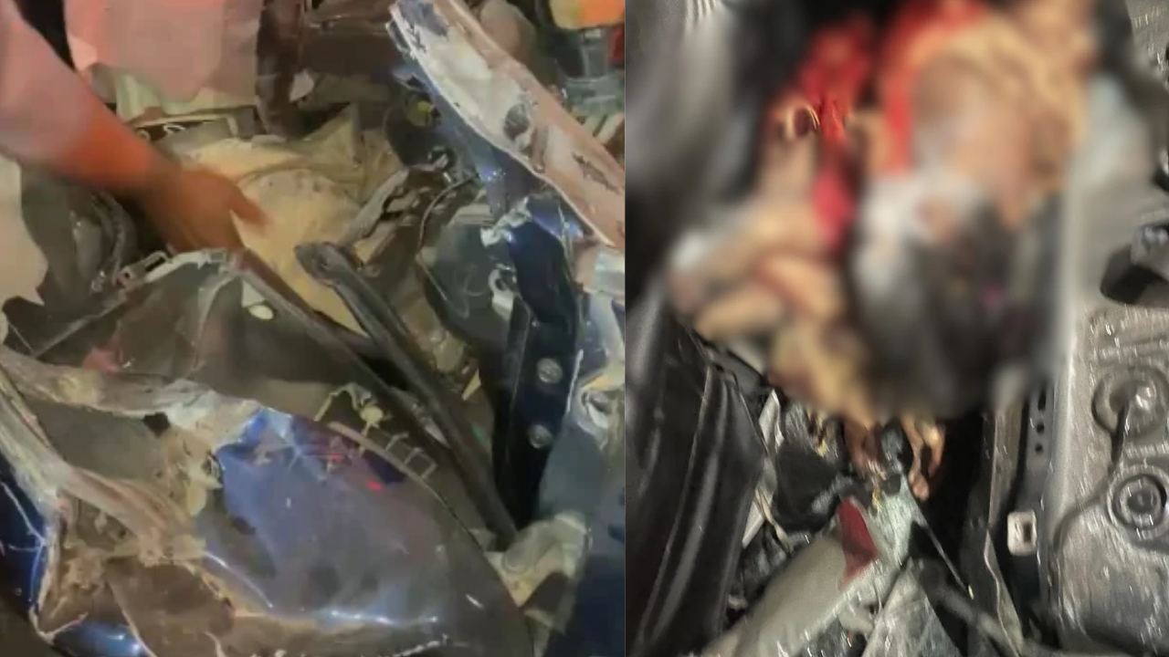 Family of three killed in car crash with parked bus on Delhi-Vadodara ...