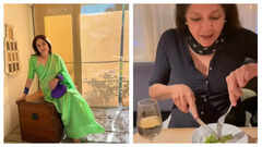 Neena Gupta shows how to eat with fork-knife