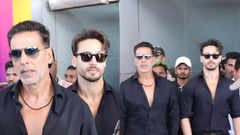 Akshay and Tiger arrive snapped at Goa airport