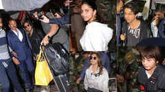 SRK-Gauri exit Jamnagar in style - Pics